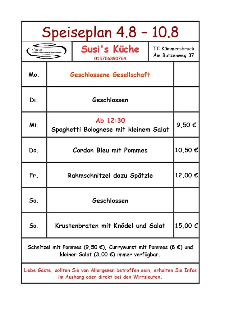 Menu_Susi's Küche_Kümmersbruck_image_1