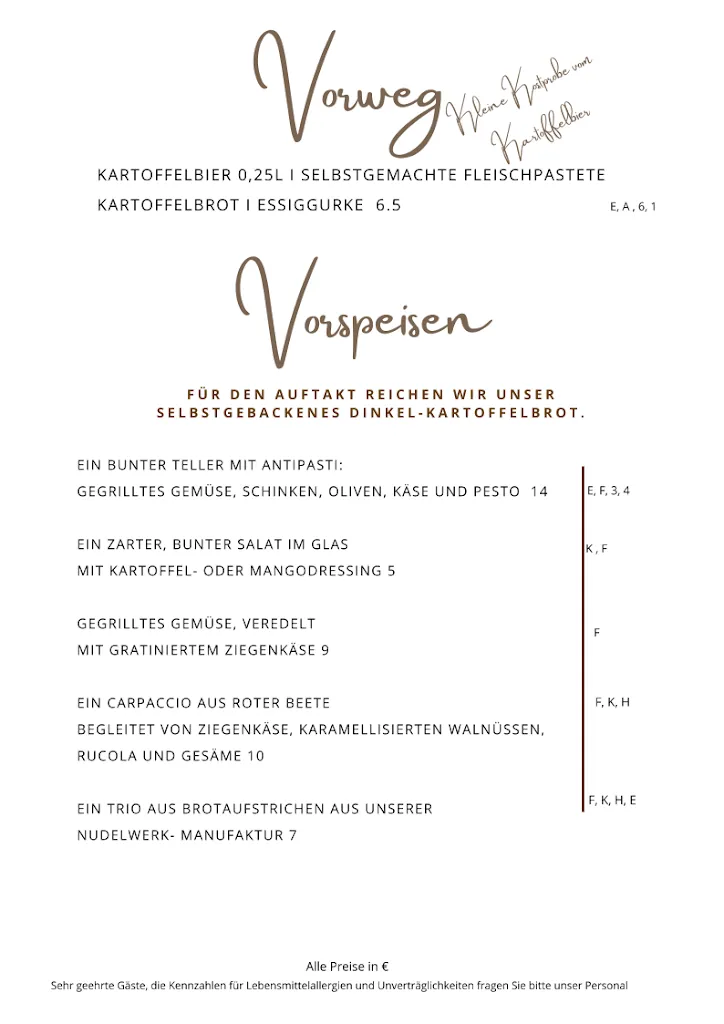 Menu_Restaurant Landsberg - Das Kartoffelwerk_Lech_immagine_1