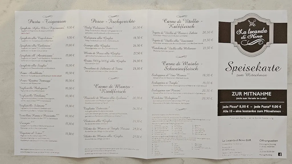 Menu_Ristorante Pizzeria La Locanda di Nino_Mainburg_immagine_1