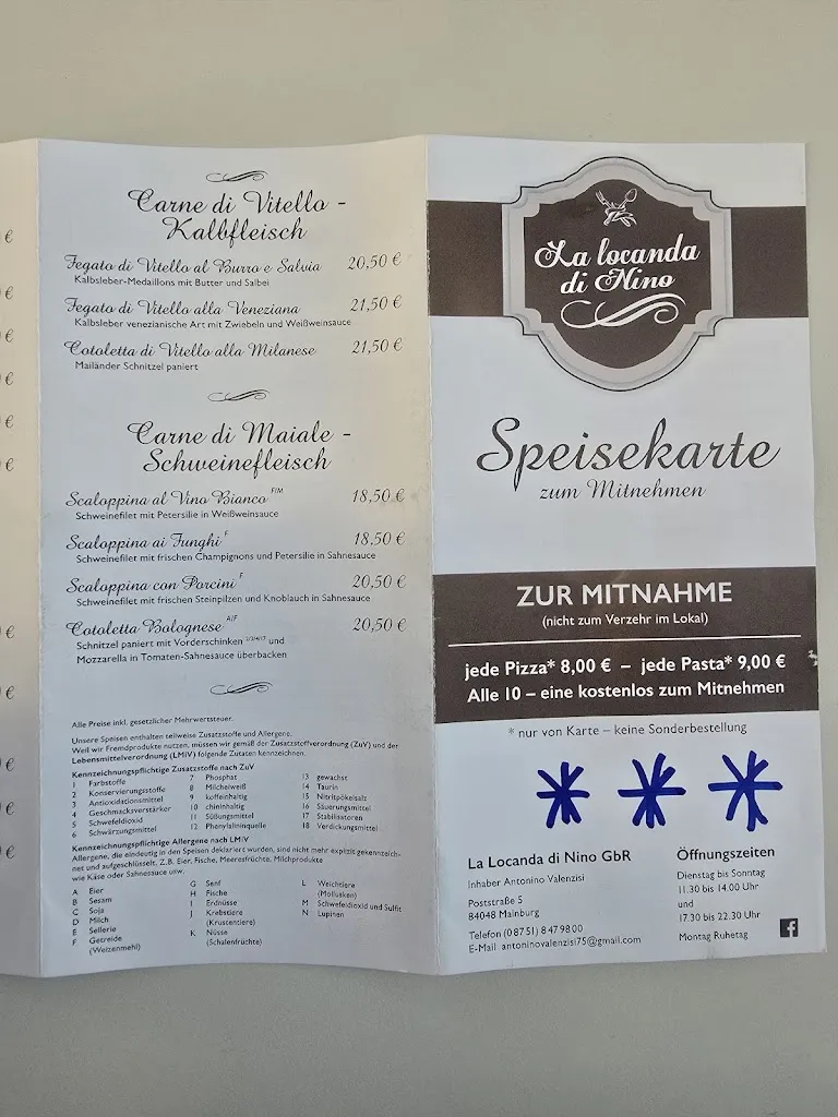 Menu_Ristorante Pizzeria La Locanda di Nino_Mainburg_immagine_3
