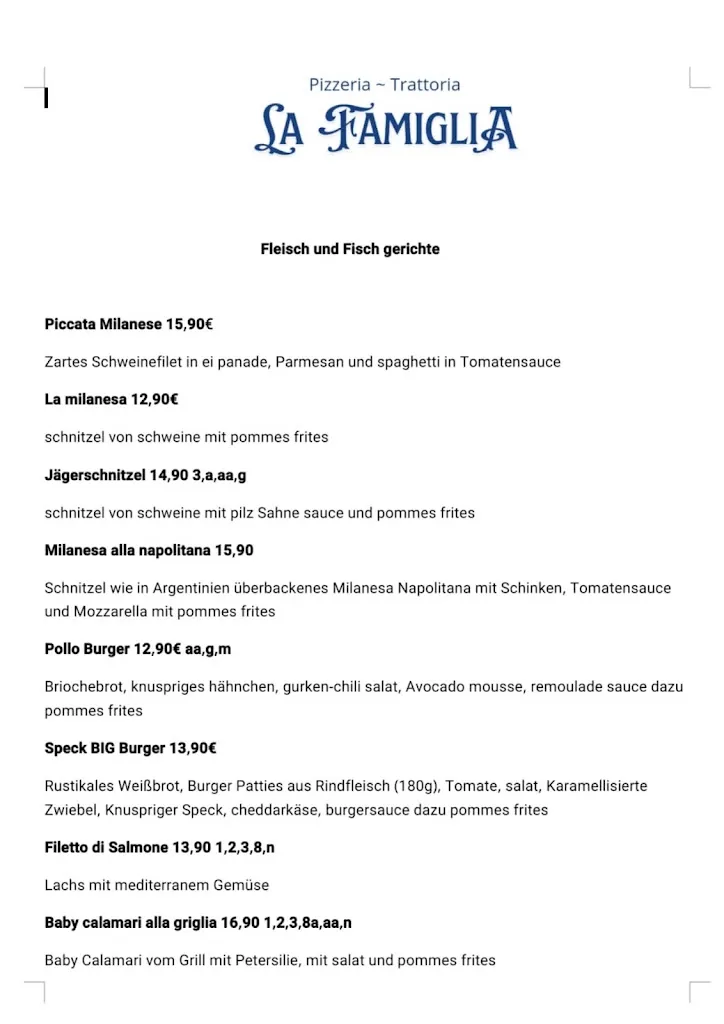 Menu_Restaurant La Famiglia_Mainburg_immagine_2