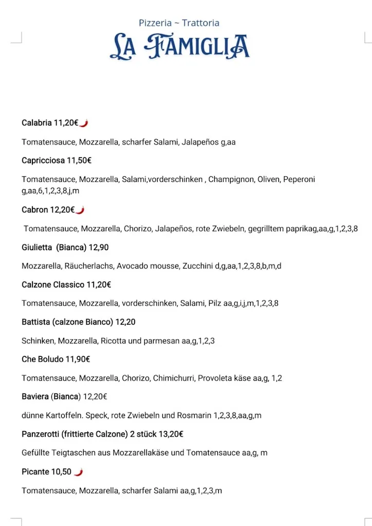 Menu_Restaurant La Famiglia_Mainburg_immagine_3