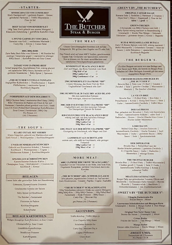 Menu_The Butcher_Landshut_immagine_1
