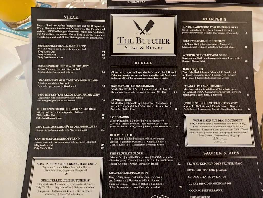 Menu_The Butcher_Landshut_immagine_2