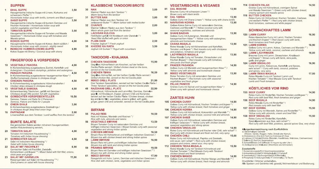 Menu_Razdhani - Indisches Restaurant_Landshut_image_1