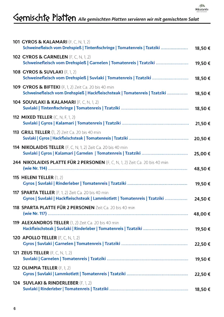 Menu_Nikolaidis Griechisches Restaurant_Landshut_image_1