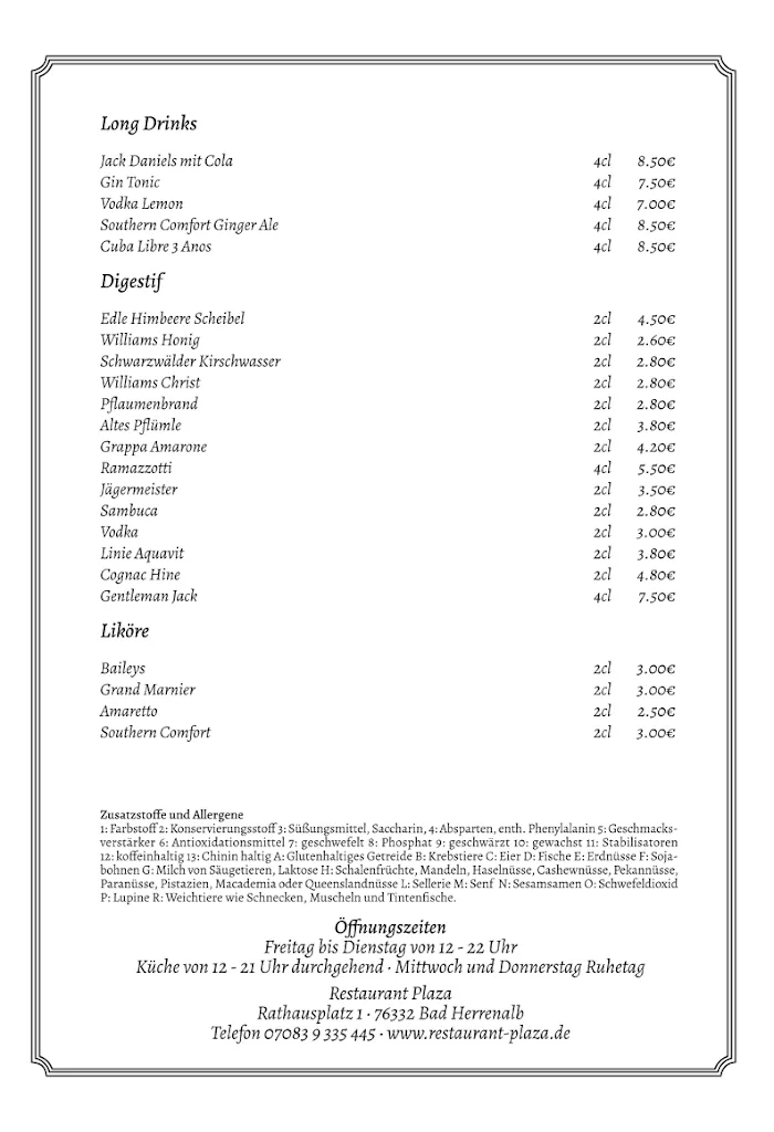 Menu_Plaza Restaurant_Herrenalb_image_1