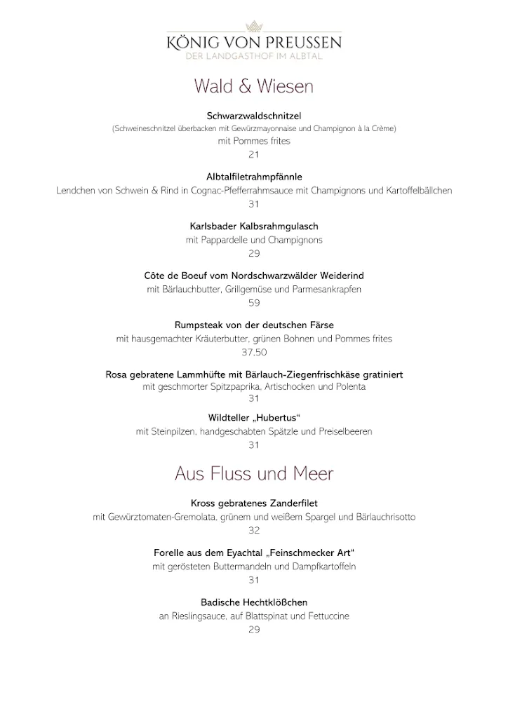 Menu_Landgasthof König von Preussen GmbH_Marxzell_image_1