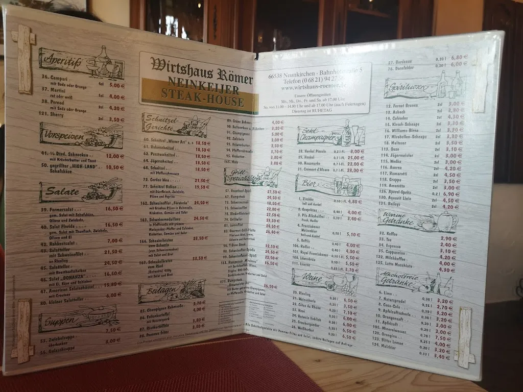 Menu_Wirtshaus Römer, Neinkeijer Steak-House_Neunkirchen_immagine_1