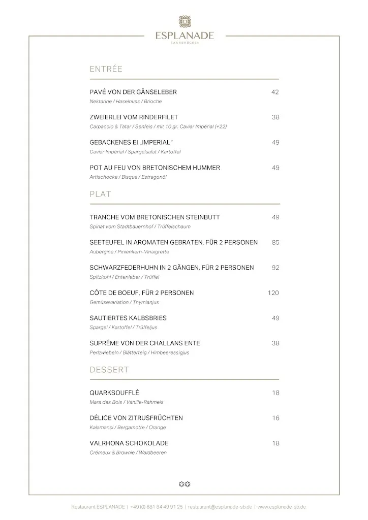 Menu_ESPLANADE Saarbrücken_Saarbrücken_immagine_3