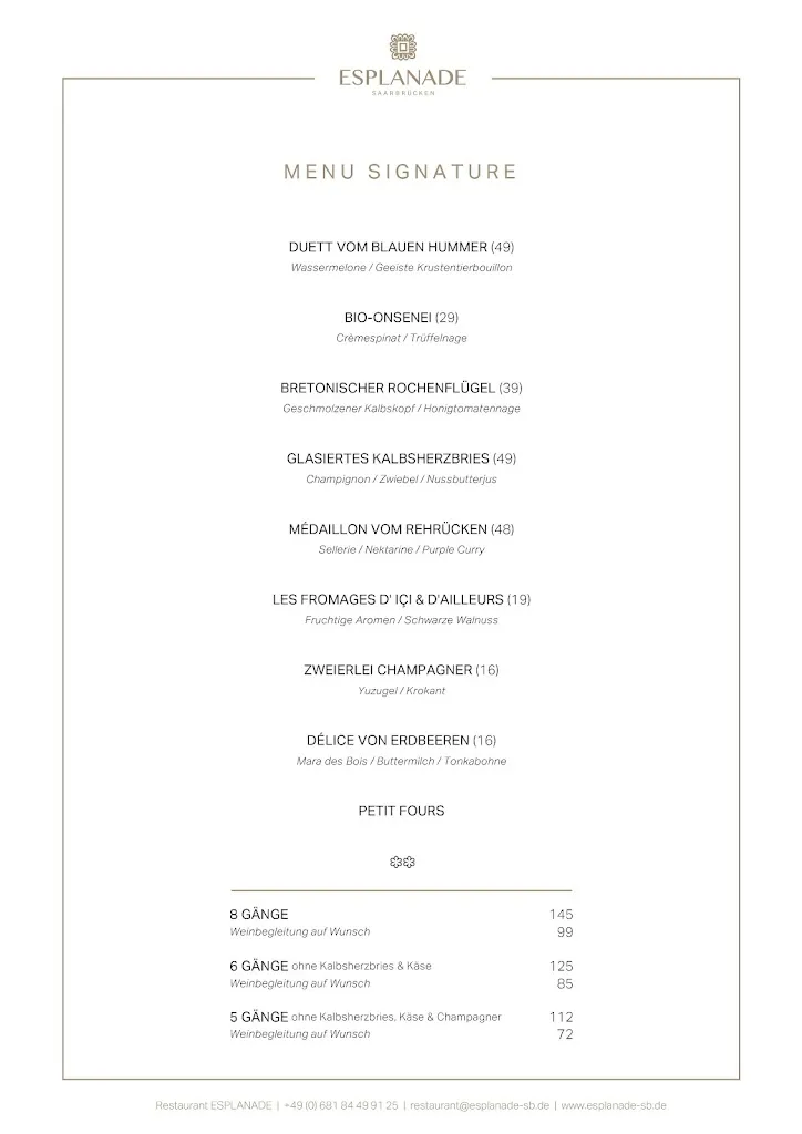 Menu_ESPLANADE Saarbrücken_Saarbrücken_immagine_4