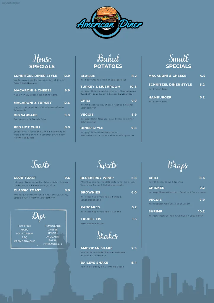 Menu_American Diner Straubing_Straubing_imagen_3