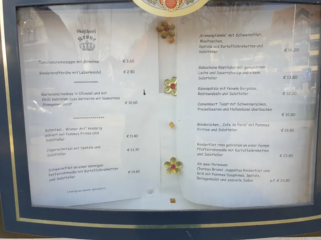 Menu_Gasthaus Krone_Dürrheim_immagine_2