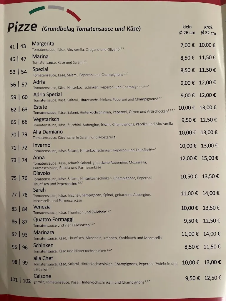 Menu_Pizza -Salate und Pastaspezialitäten Bei Cosi_Pressig_immagine_1