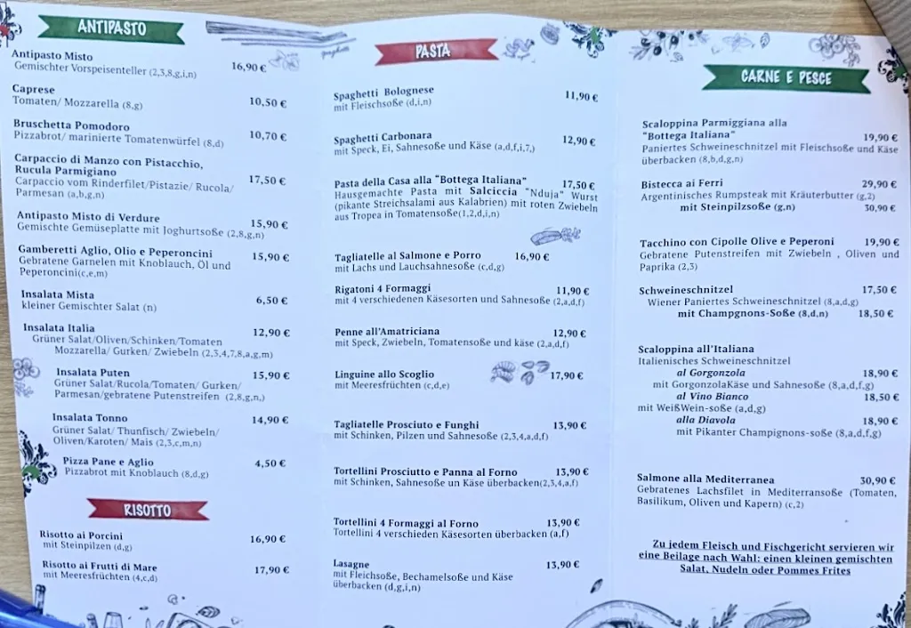 Menu_Ristorante La Bottega Italiana Pizzeria_Dürrheim_image_1