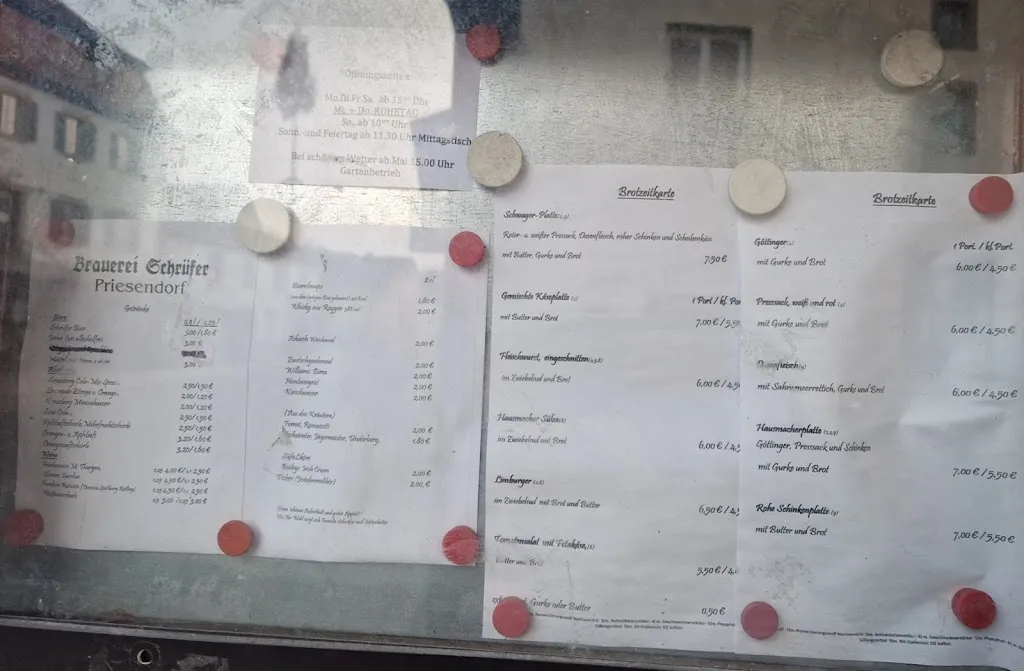 Menu_Brauerei und Gastwirtschaft Schrüfer_Priesendorf_image_1