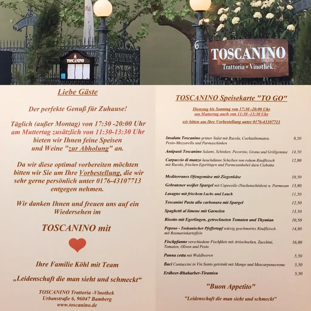 Menu_TOSCANINO Trattoria-Vinothek_Bamberg_imagen_2