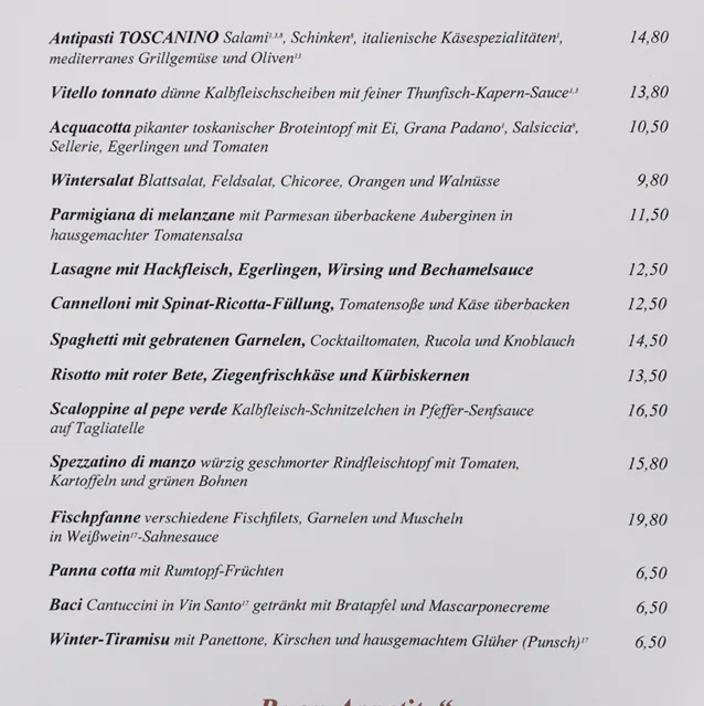 Menu_TOSCANINO Trattoria-Vinothek_Bamberg_imagen_3
