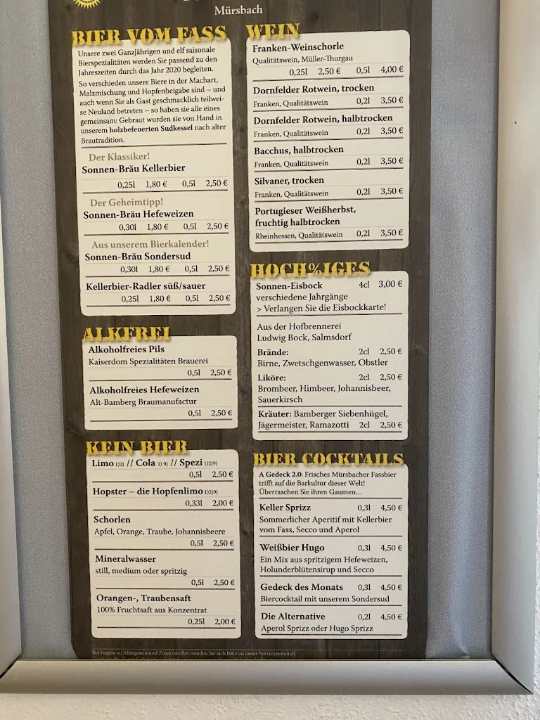 Menu_SONNEN-BRÄU Mürsbach_Rattelsdorf_immagine_1