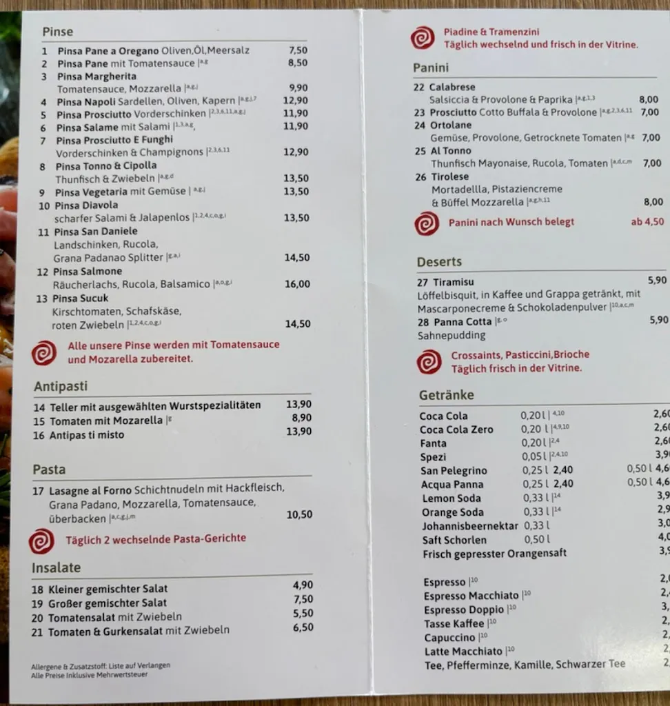 Menu_Pinsarina-Paninoteca San Daniele_Putzbrunn_image_1