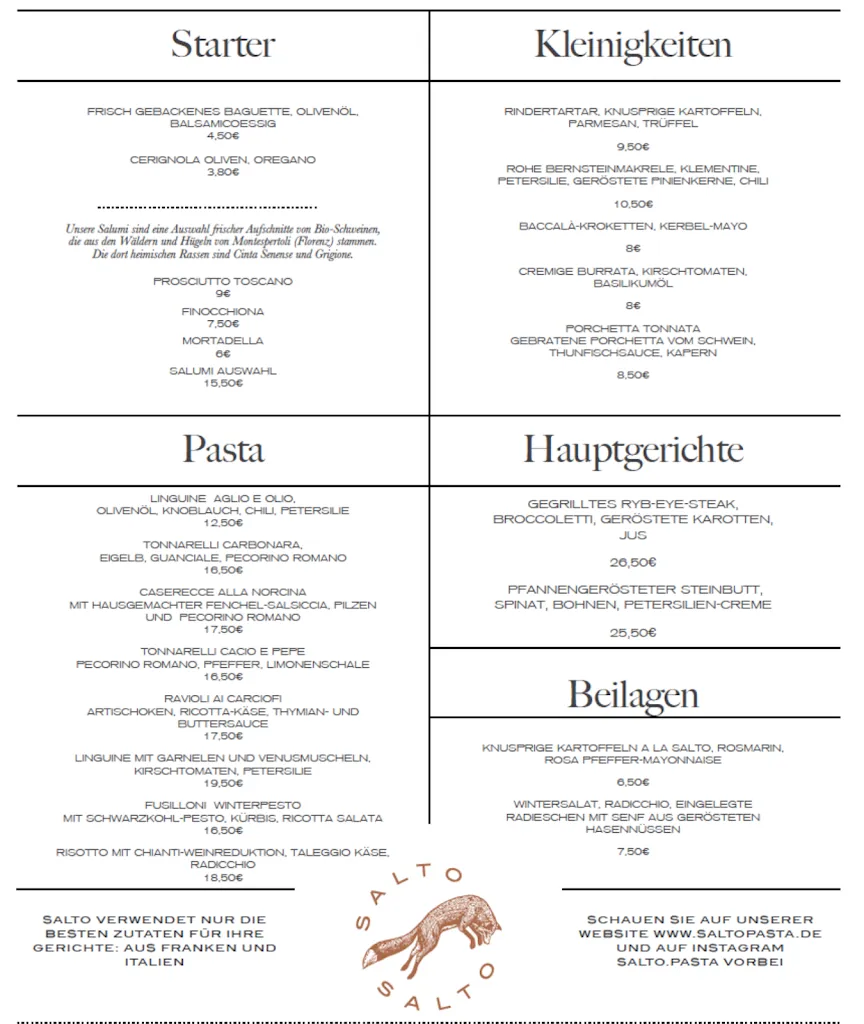 Menu_Salto Pastawerk & Osteria_Fürth_immagine_1