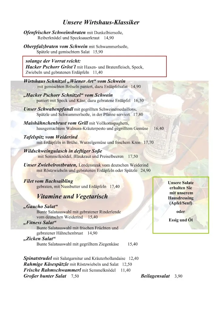 Menu_Hacker-Pschorr Wirtshaus Regensburg im alten Augustiner Kloster_Regensburg_immagine_3