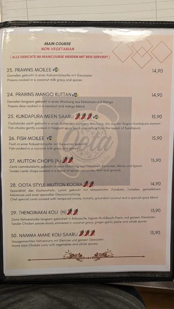 Menu_Oota South Indian Restaurant_Regensburg_immagine_1