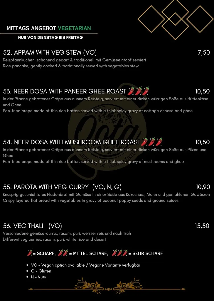 Menu_Oota South Indian Restaurant_Regensburg_immagine_3
