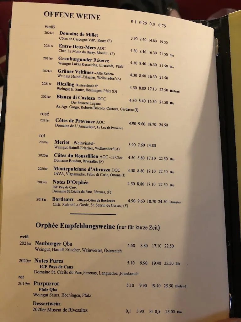 Menu_Restaurant Orphée_Regensburg_image_1