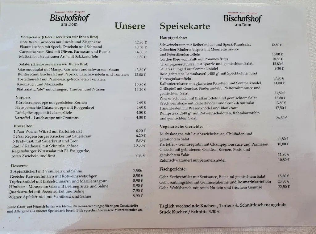 Menu_Bischofshof am Dom_Regensburg_immagine_1