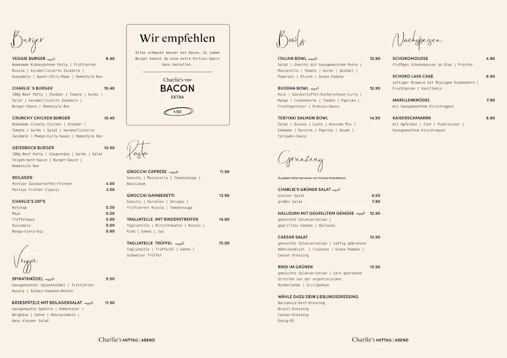 Menu_Charlie's Restaurant Café Bar_Regensburg_image_1