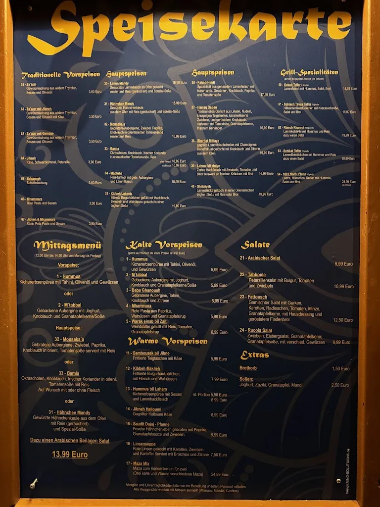 Menu_1001 Nacht - Arabische Spezialitäten_Regensburg_immagine_1