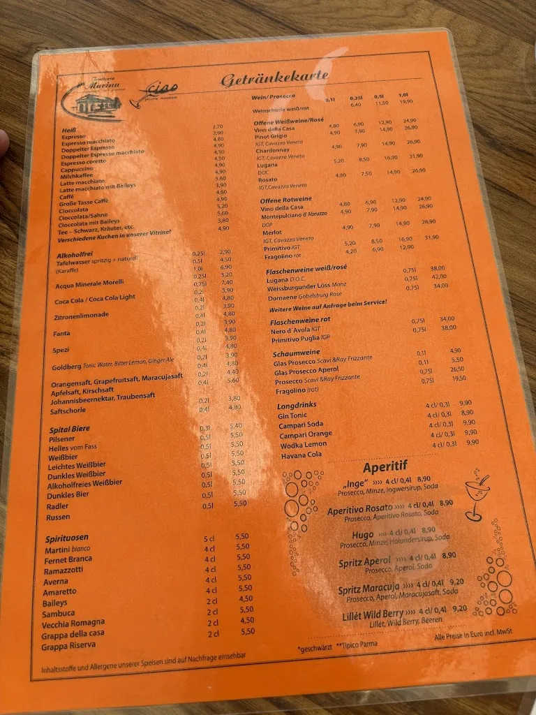 Menu_Trattoria Marina / Pizzeria Ciao_Regensburg_immagine_1