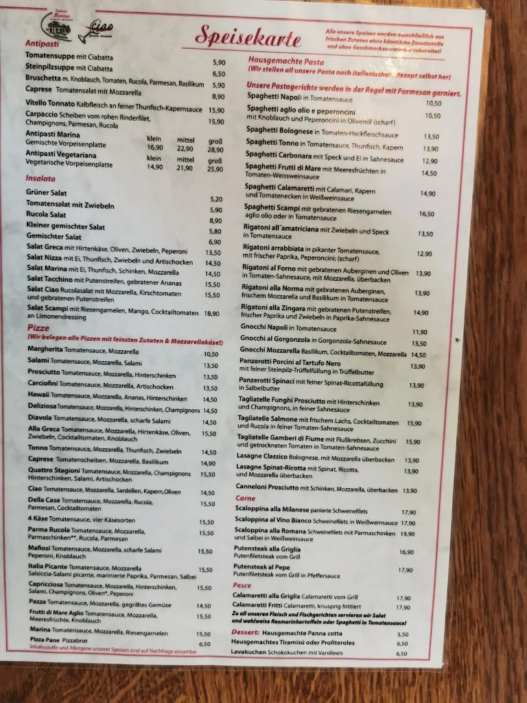 Menu_Trattoria Marina / Pizzeria Ciao_Regensburg_immagine_4