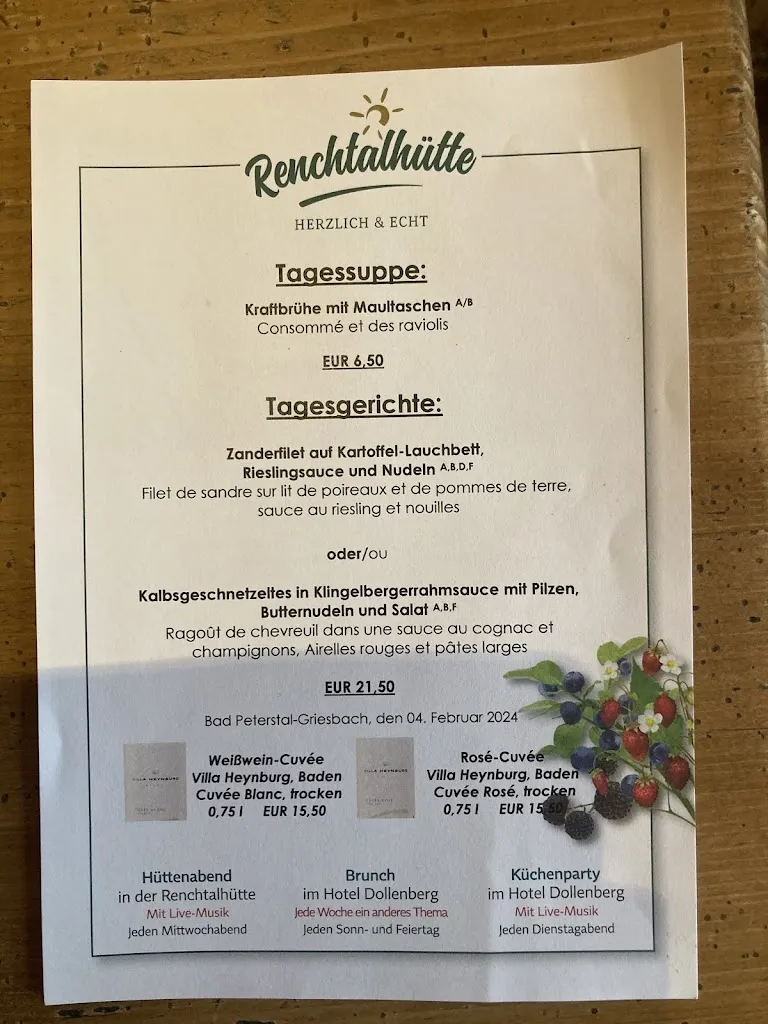 Renchtalhütte ristorante a Peterstal-Griesbach