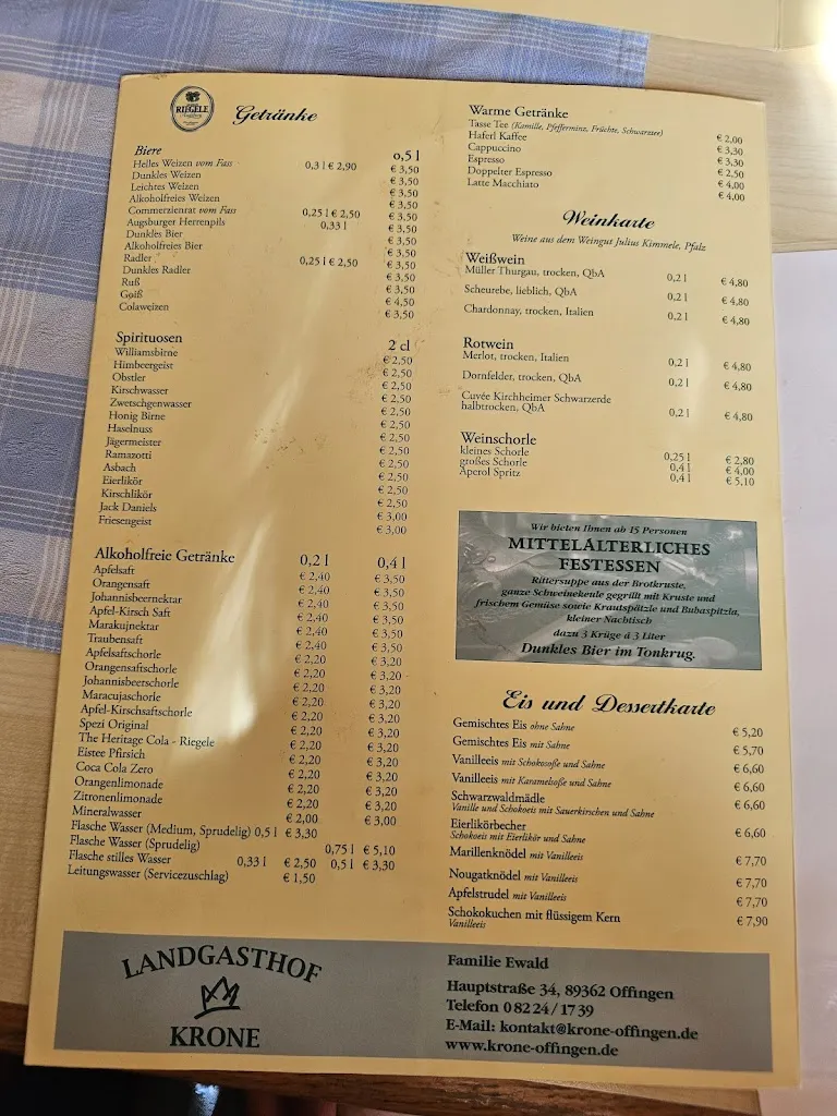 Menu_Landgasthof Krone_Offingen_immagine_3