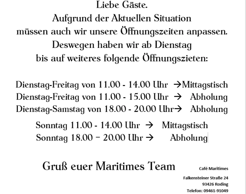 Menu_Cafe Restaurant Maritimes_Roding_immagine_2