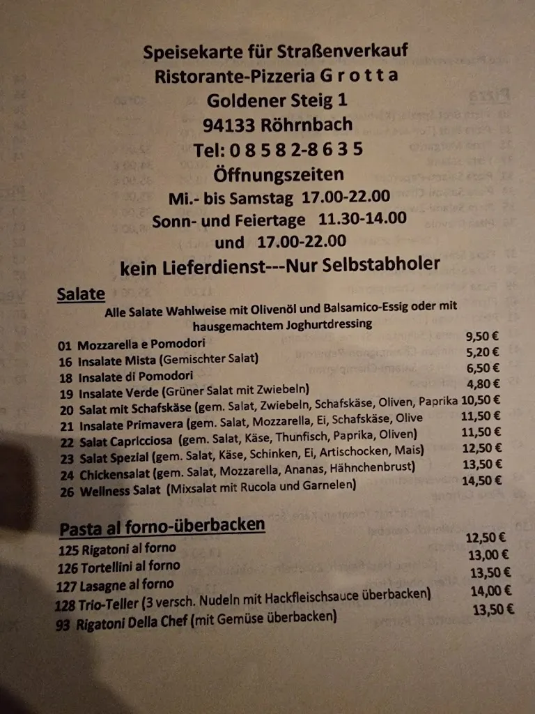 Menu_Pizzeria Grotta_Röhrnbach_immagine_2