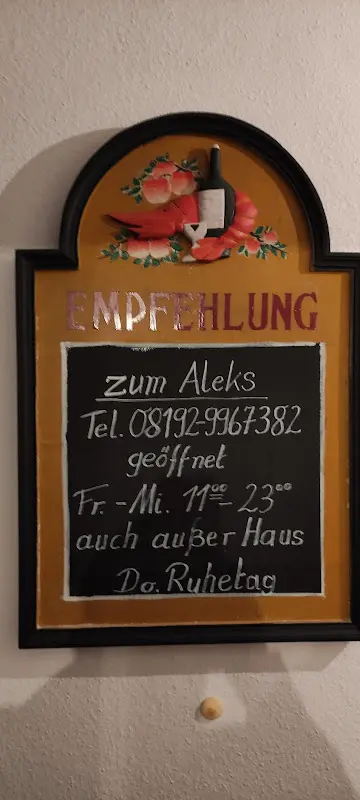 Menu_Gasthaus zum Aleks_Ammersee_immagine_2