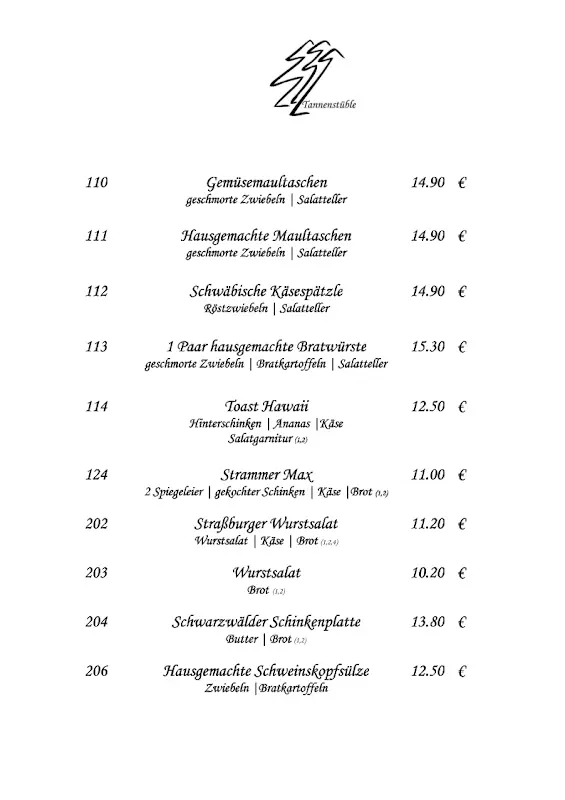 Menu_Gasthof Schwarzwaldtanne_Schwarzwald_immagine_4