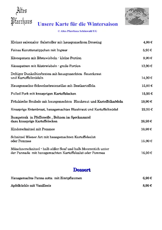 Menu_Altes Pfarrhaus Göringsreuth_Schönwald_image_2