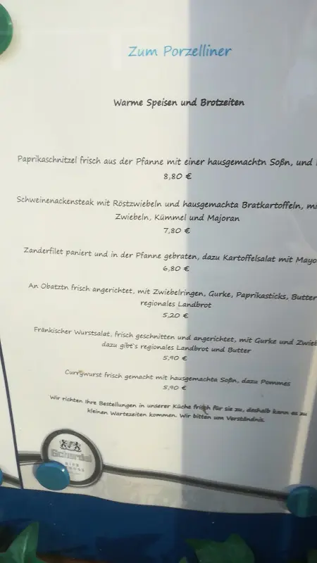 Menu_Zum Porzelliner Griechische Taverne_Schönwald_immagine_4