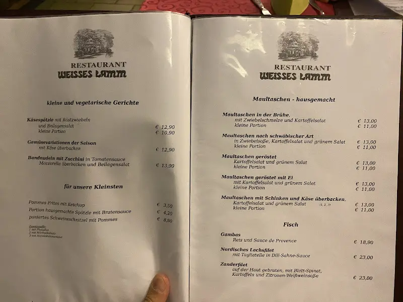 Menu_Weisses Lamm Schorndorf_Schorndorf_immagine_1