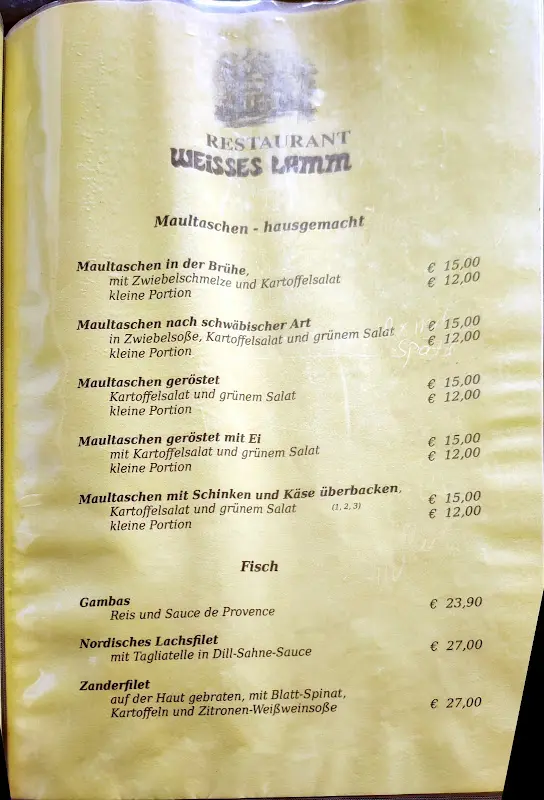 Menu_Weisses Lamm Schorndorf_Schorndorf_immagine_2