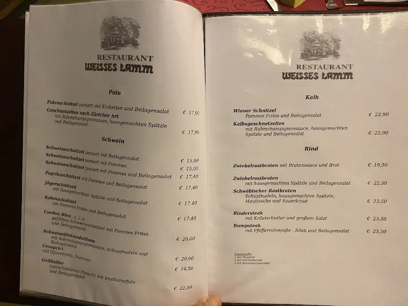 Menu_Weisses Lamm Schorndorf_Schorndorf_immagine_3