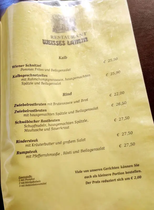 Menu_Weisses Lamm Schorndorf_Schorndorf_immagine_4