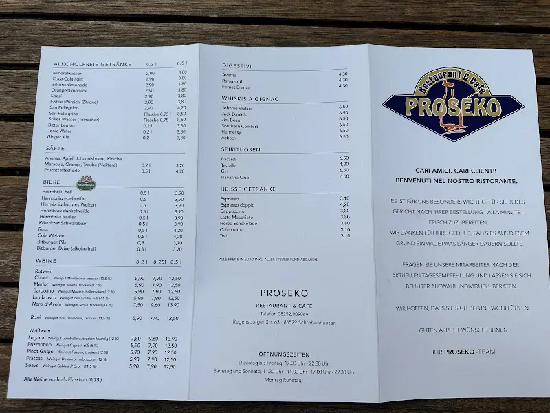 Menu_Prosecco Restaurant Cafe Bar_Schrobenhausen_image_1