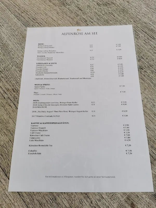 Menu_Alpenrose at the lake_Schwangau_image_2