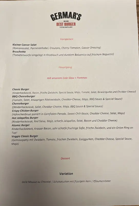 Menu_Germar's Best Burger_Schwabmünchen_immagine_1