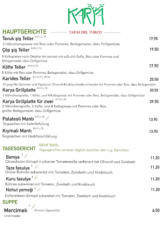 Menu_Cafe Karya - Tapas del Turco_Schwabmünchen_immagine_1